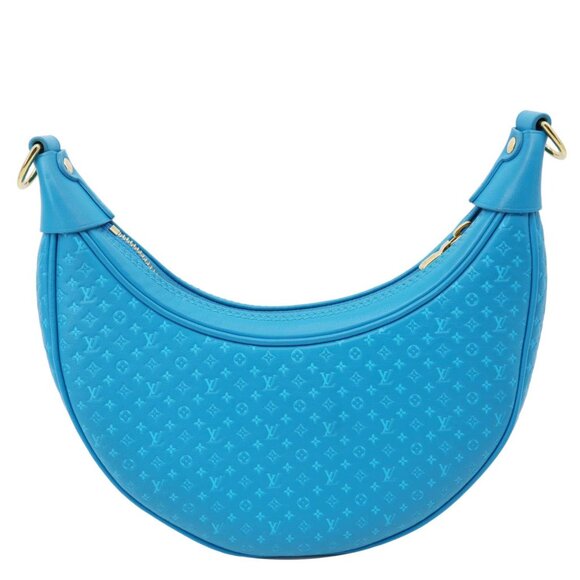 Louis Vuitton  Loop Nanogram Embossed Leather Shoulder Bag Turquoise Blue - Picture 5 of 14